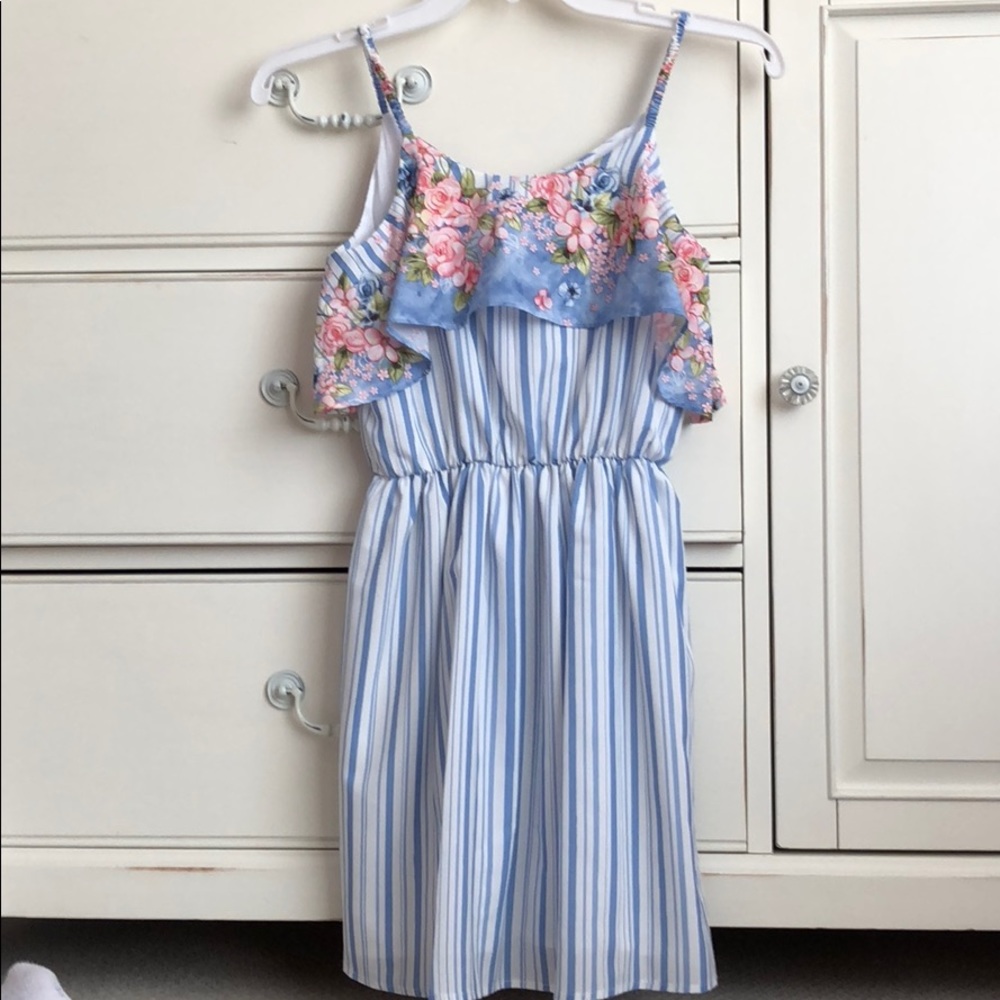 Girl’s floral striped dress